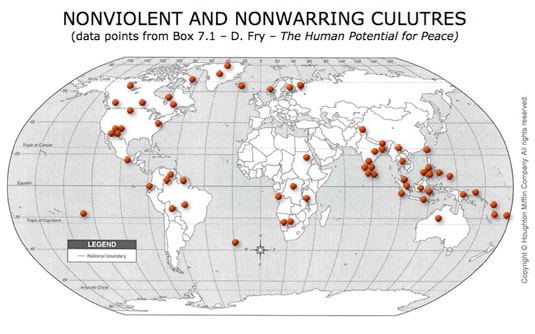 Map of Non-warring cultures